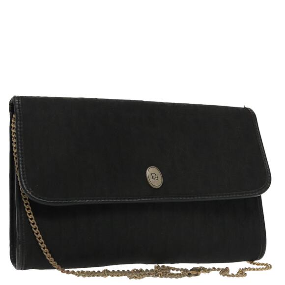 DIOR Trotter Canvas Chain Shoulder Bag Black - Picture 1 of 16